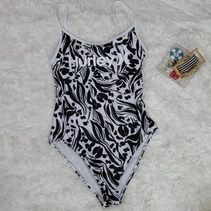 Hurley Tropical Print Cutout One Piece Swimsuit